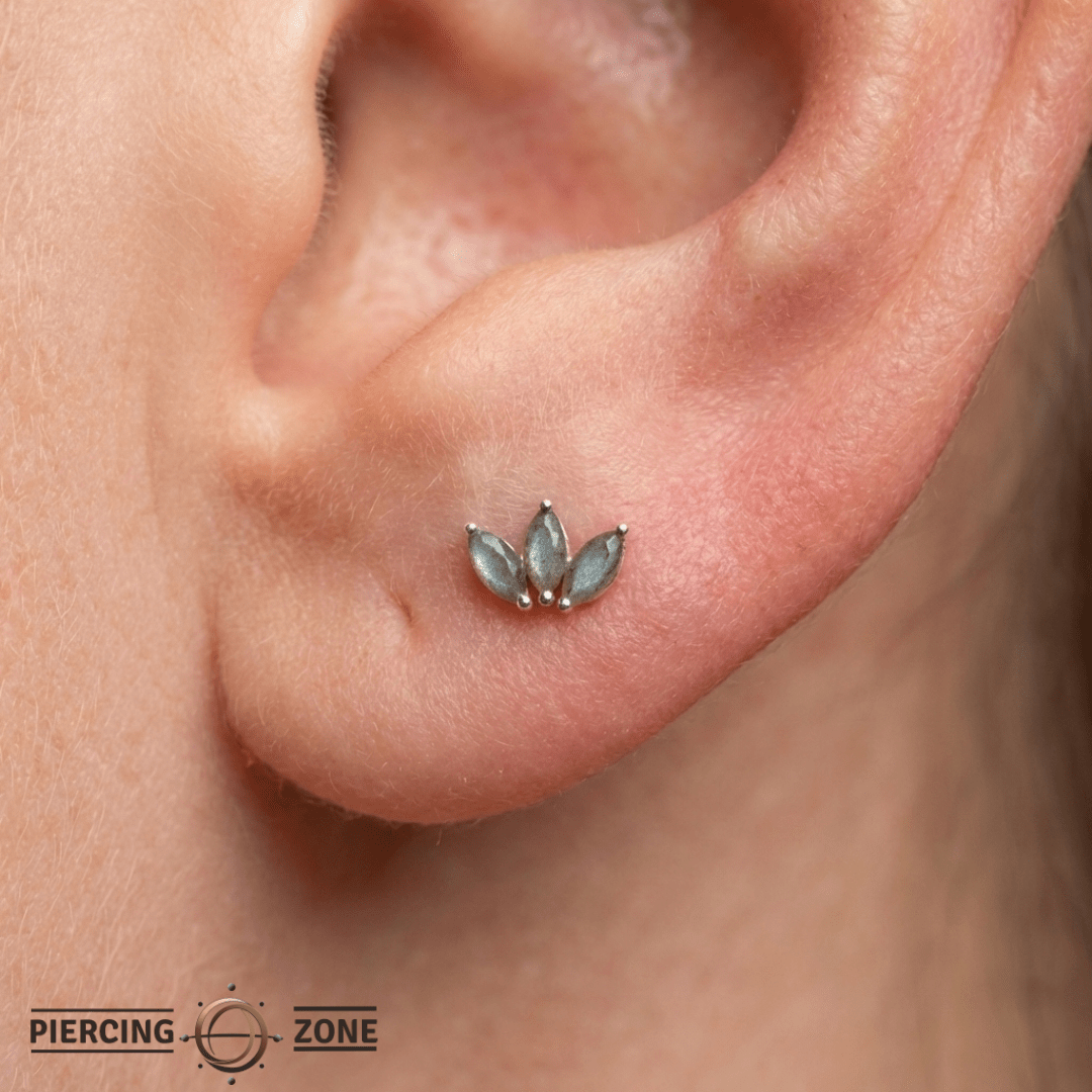 Moet – Labradorite Marquise Fan – 14K Gold Threadless End - piercing - zone.com