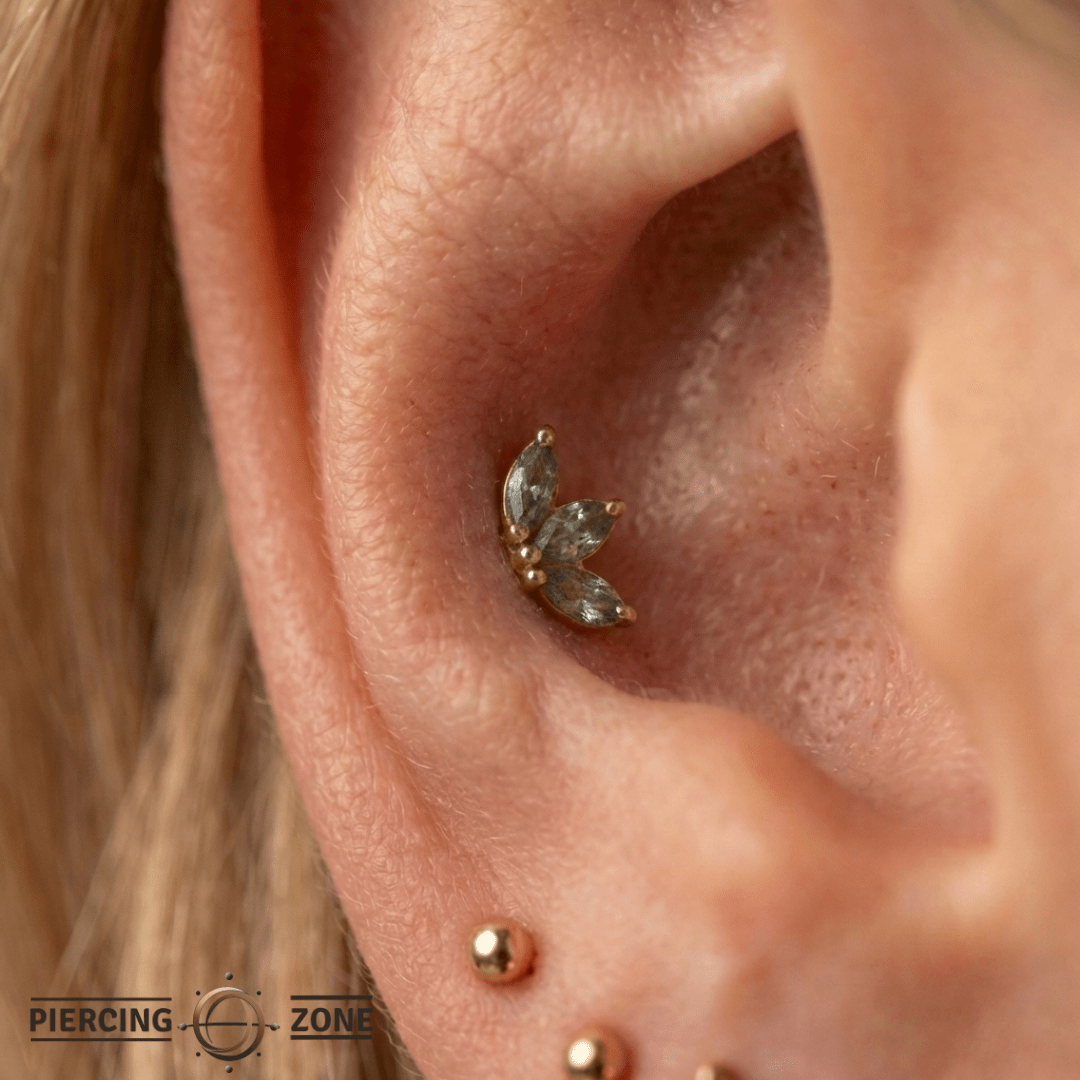 Moet – Labradorite Marquise Fan – 14K Gold Threadless End - piercing - zone.com