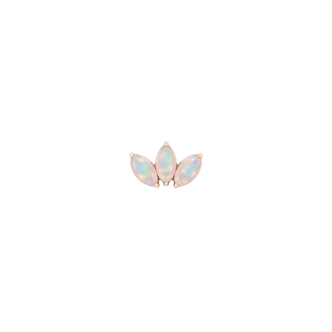 Moet Mini Threadless End with Opal - 14K Gold Gem End - piercing - zone.com