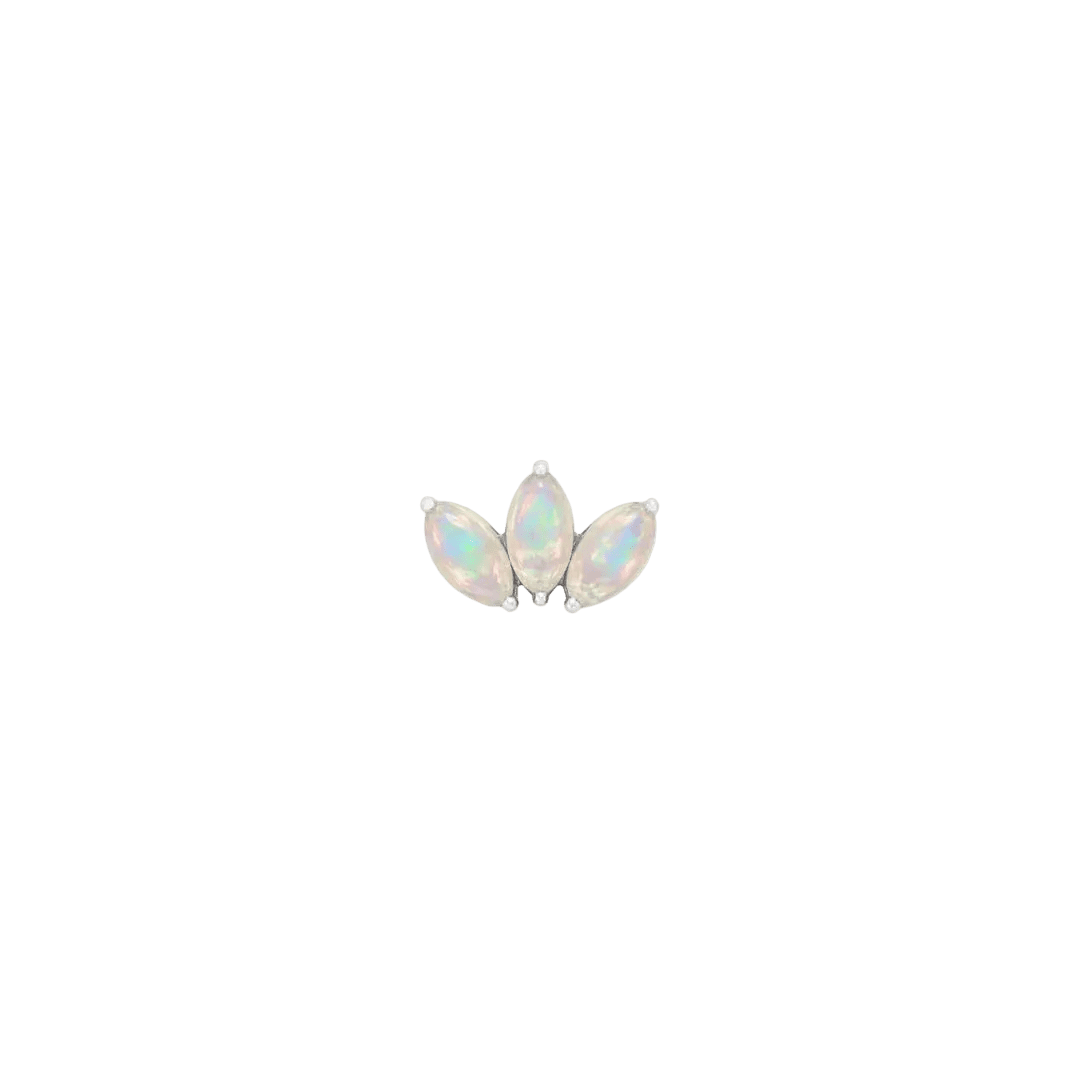 Moet Mini Threadless End with Opal - 14K Gold Gem End - piercing - zone.com