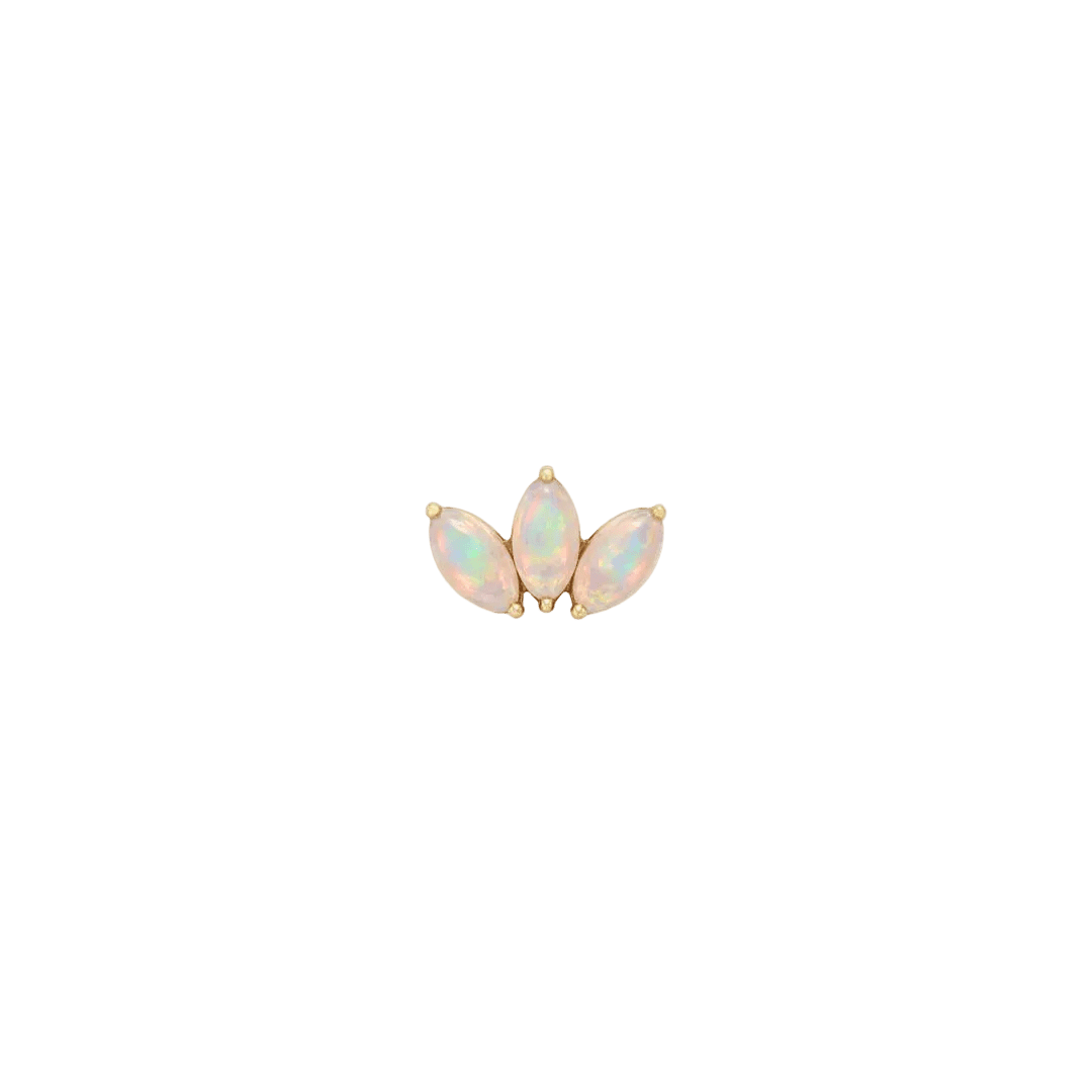 Moet Mini Threadless End with Opal - 14K Gold Gem End - piercing - zone.com