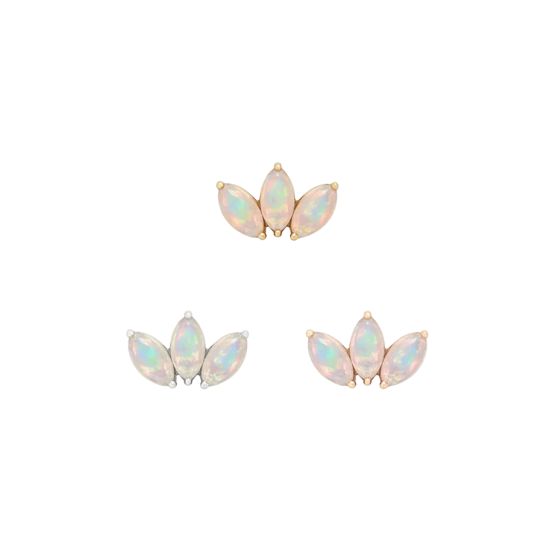 Moet Mini Threadless End with Opal - 14K Gold Gem End - piercing - zone.com