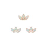 Moet Mini Threadless End with Opal - 14K Gold Gem End - piercing - zone.com