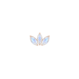 Moet Mini Threadless End with Rainbow Moonstone - 14K Gold Gem End - piercing - zone.com