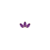 Moet Mini Threadless End with Sandblasted Amethyst - 14K Gold Gem End - piercing - zone.com