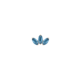 Moet Mini Threadless End with Sandblasted London Blue Topaz - 14K Gold Gem End - piercing - zone.com