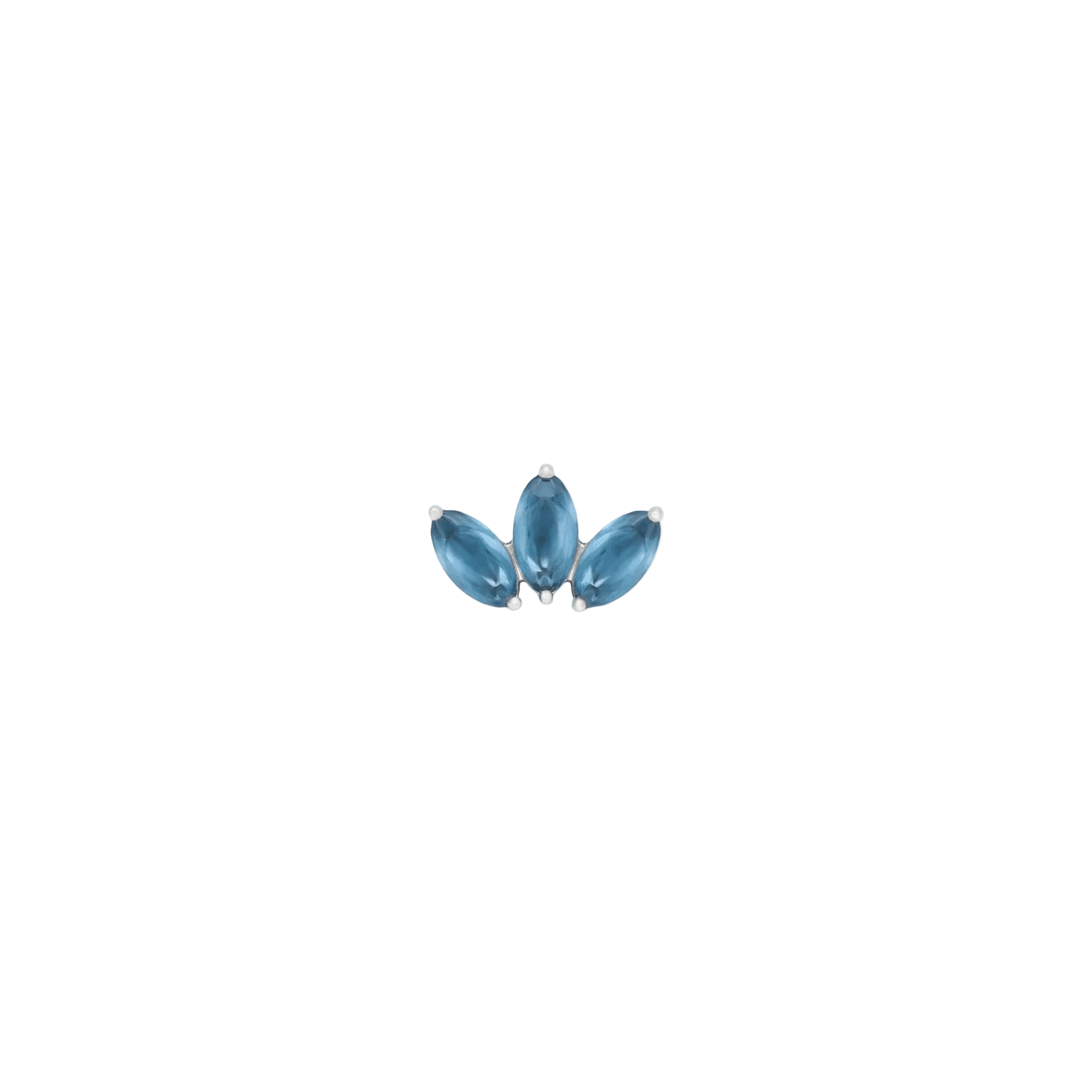 Moet Mini Threadless End with Sandblasted London Blue Topaz - 14K Gold Gem End - piercing - zone.com