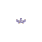 Moet Mini Threadless End with Tanzanite - 14K Gold Gem End - piercing - zone.com