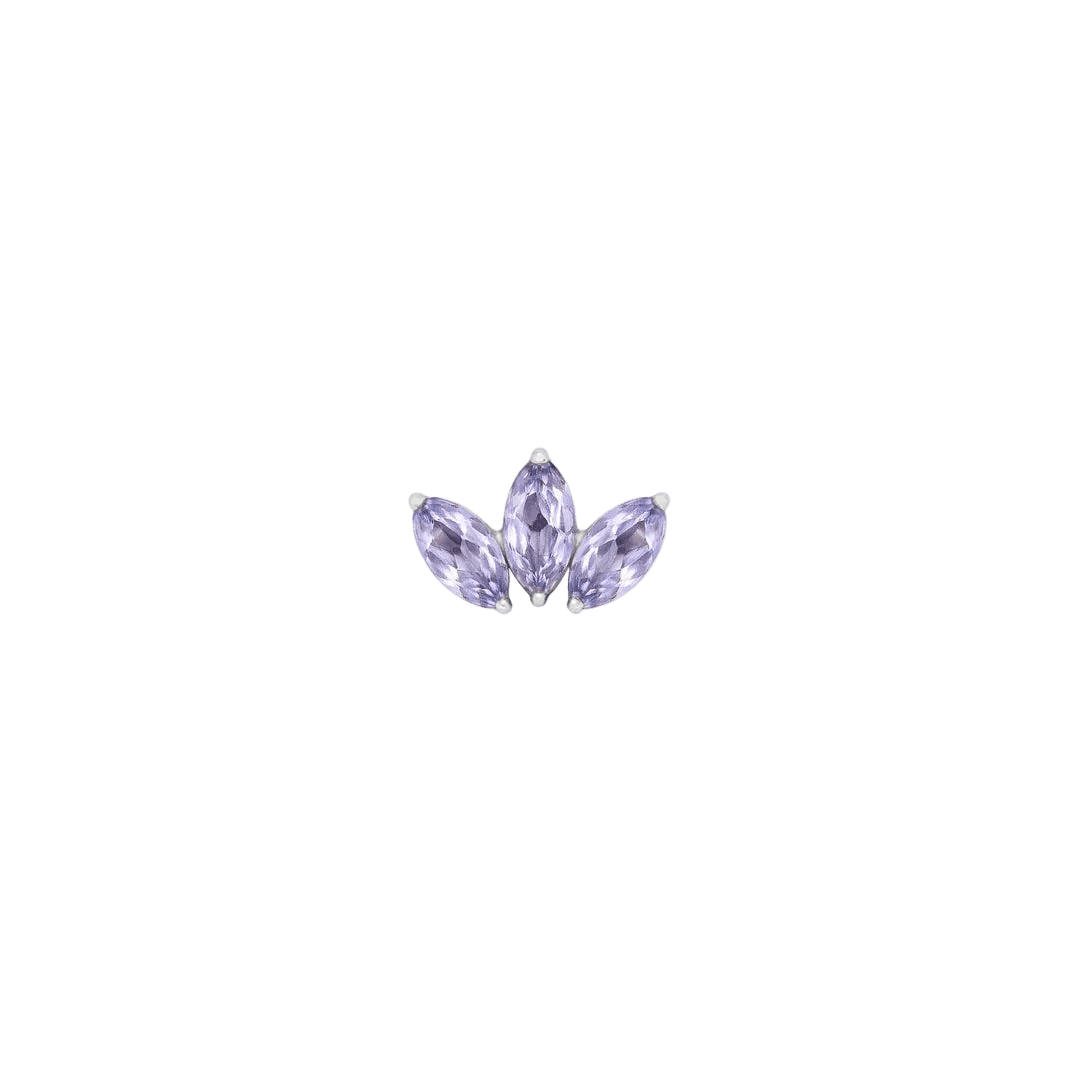 Moet Mini Threadless End with Tanzanite - 14K Gold Gem End - piercing - zone.com
