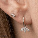 Moet – White Topaz Marquise Trio Charm – 14K Gold - piercing - zone.com