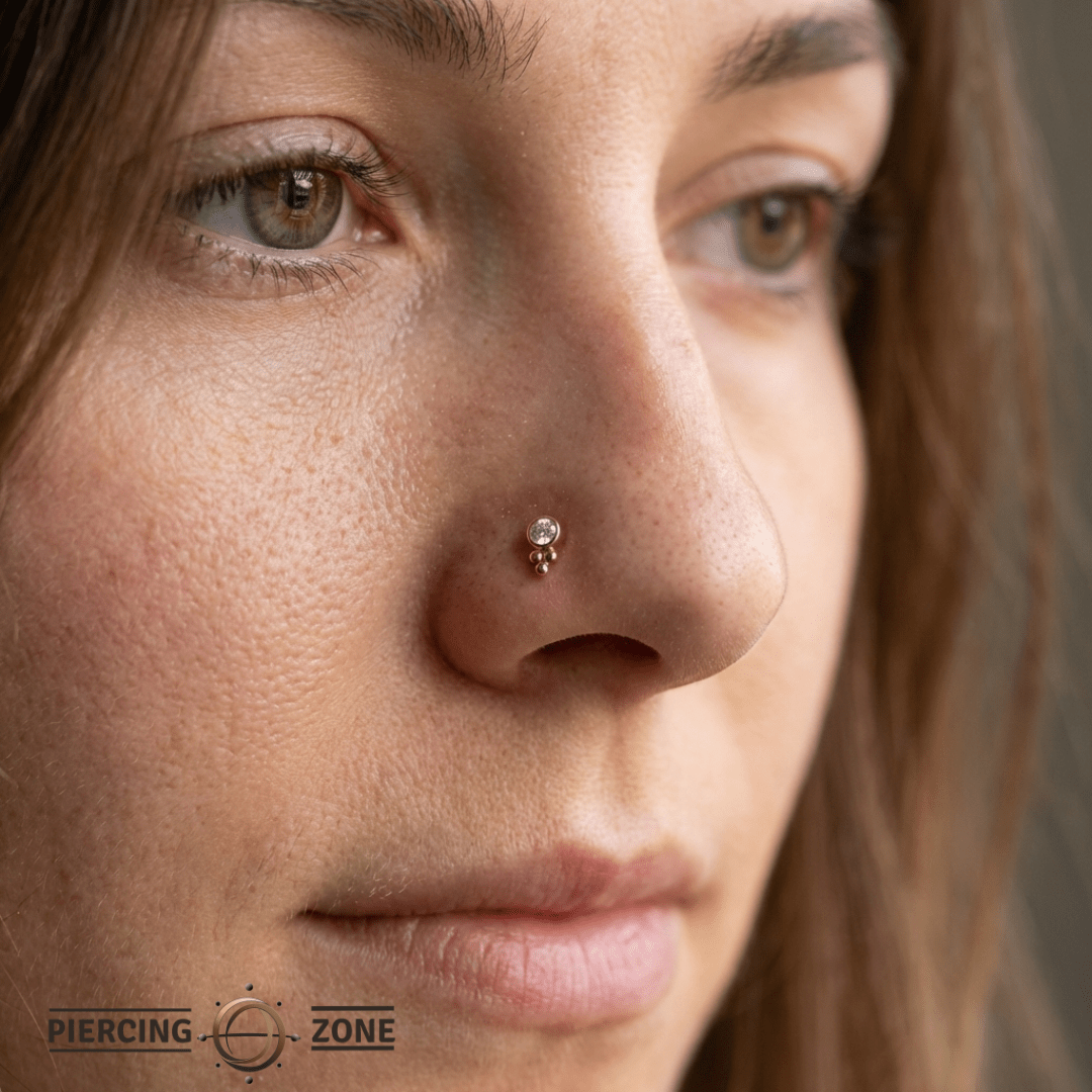 Mona – 14K/18K Gold Bezel Threadless End - piercing - zone.com