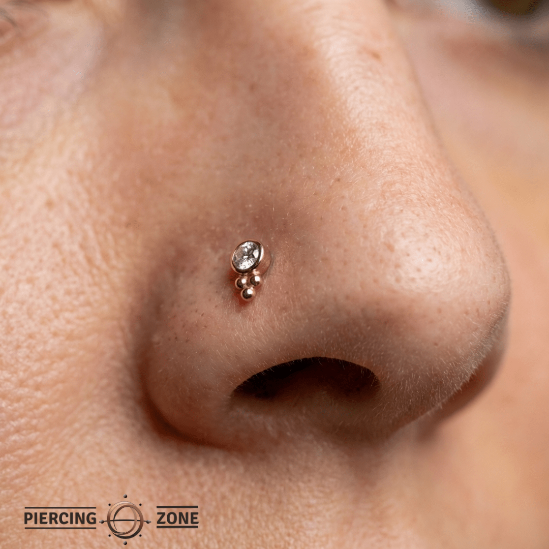 Mona – 14K/18K Gold Bezel Threadless End - piercing - zone.com