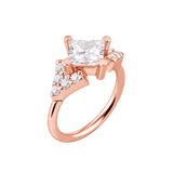 Monarch Seamless Ring – 14K Gold Square-Center & Micro-Gem Crown Design - piercing-zone.com