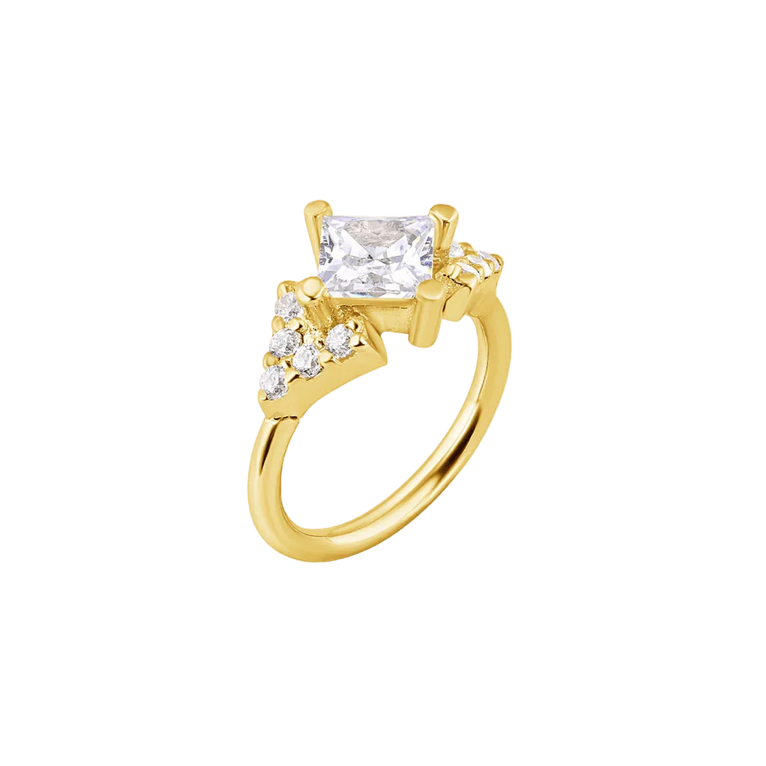 Monarch Square Gem Seamless Ring – 14K&18K Gold | Piercing-Zone ...