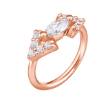 Monroe Seamless Ring – 14K Gold Marquise Crown & Micro-Gem Radiance - piercing-zone.com