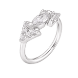 Monroe Seamless Ring – 14K Gold Marquise Crown & Micro-Gem Radiance - piercing-zone.com