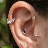 Monroe Seamless Ring – 14K Gold Marquise Crown & Micro - Gem Radiance - piercing - zone.com