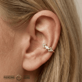 Monroe Seamless Ring – 14K Gold Marquise Crown & Micro - Gem Radiance - piercing - zone.com