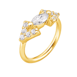 Monroe Seamless Ring – 14K Gold Marquise Crown & Micro-Gem Radiance - piercing-zone.com