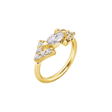 Monroe Seamless Ring – 14K Gold Marquise Crown & Micro - Gem Radiance - piercing - zone.com