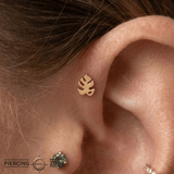 Monstera End - 18K Gold Threadless/Threaded End - piercing - zone.com