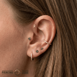 Monstera End - 18K Gold Threadless/Threaded End - piercing - zone.com