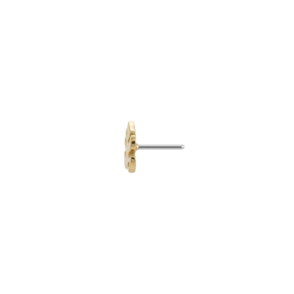 Monstera End - 18K Gold Threadless/Threaded End - piercing - zone.com