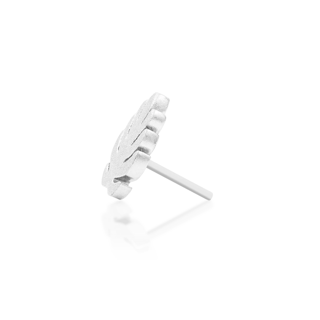 Monstera – Textured Matte Leaf – 14K Gold Threadless End - piercing - zone.com