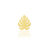 Monstera – Textured Matte Leaf – 14K Gold Threadless End - piercing - zone.com