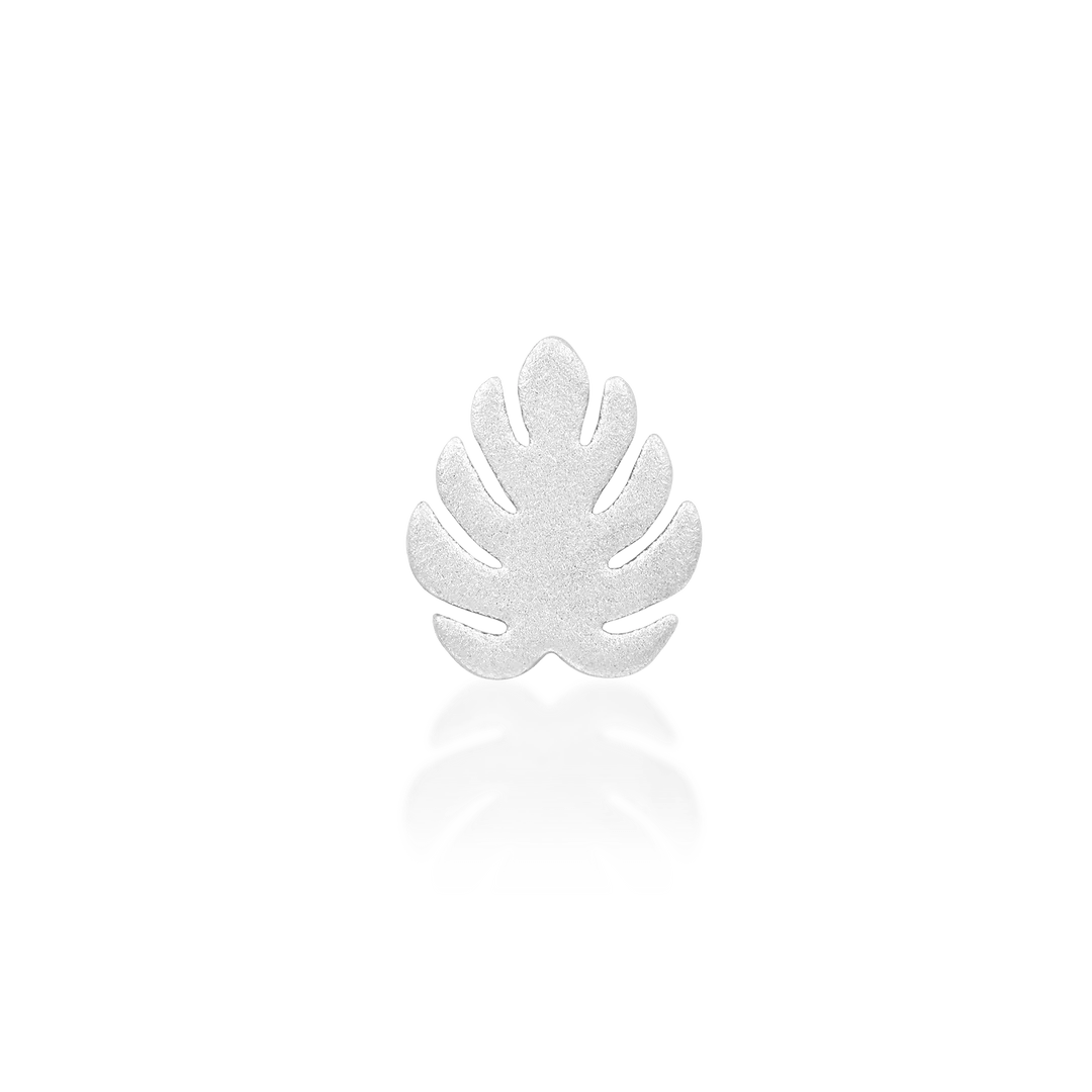 Monstera – Textured Matte Leaf – 14K Gold Threadless End - piercing - zone.com