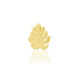 Monstera – Textured Matte Leaf – 14K Gold Threadless End - piercing - zone.com