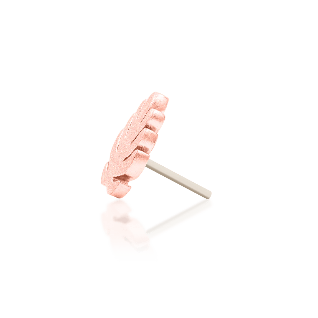 Monstera – Textured Matte Leaf – 14K Gold Threadless End - piercing - zone.com
