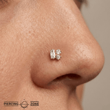 Mood – Triple CZ – 14K Gold Threadless End - piercing - zone.com