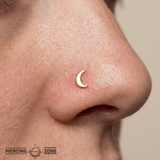 Moon – 14K Gold Threadless/Threaded End - piercing - zone.com
