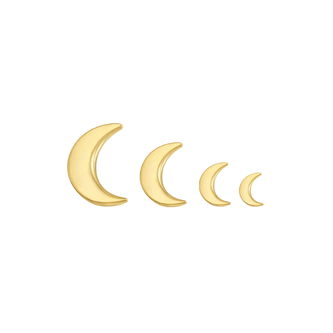 Moon – Solid 14K Gold Crescent End - piercing - zone.com