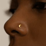 Moon – Solid 14K Gold Crescent End - piercing - zone.com