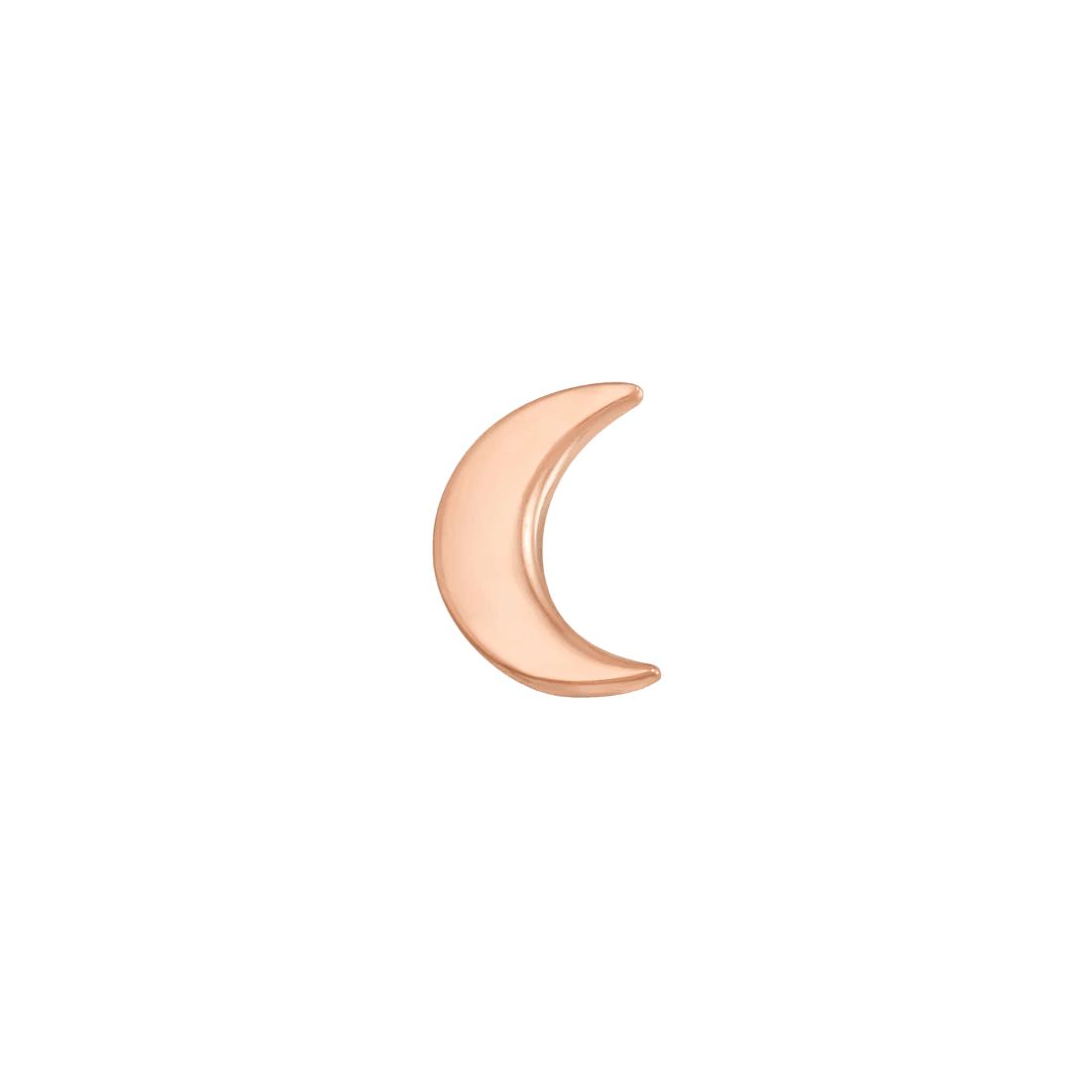 Moon – Solid 14K Gold Crescent End - piercing - zone.com