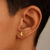 Moon – Solid 14K Gold Crescent End - piercing - zone.com