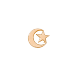 Moon Star Pin - 14K Gold Celestial Threadless End - piercing - zone.com