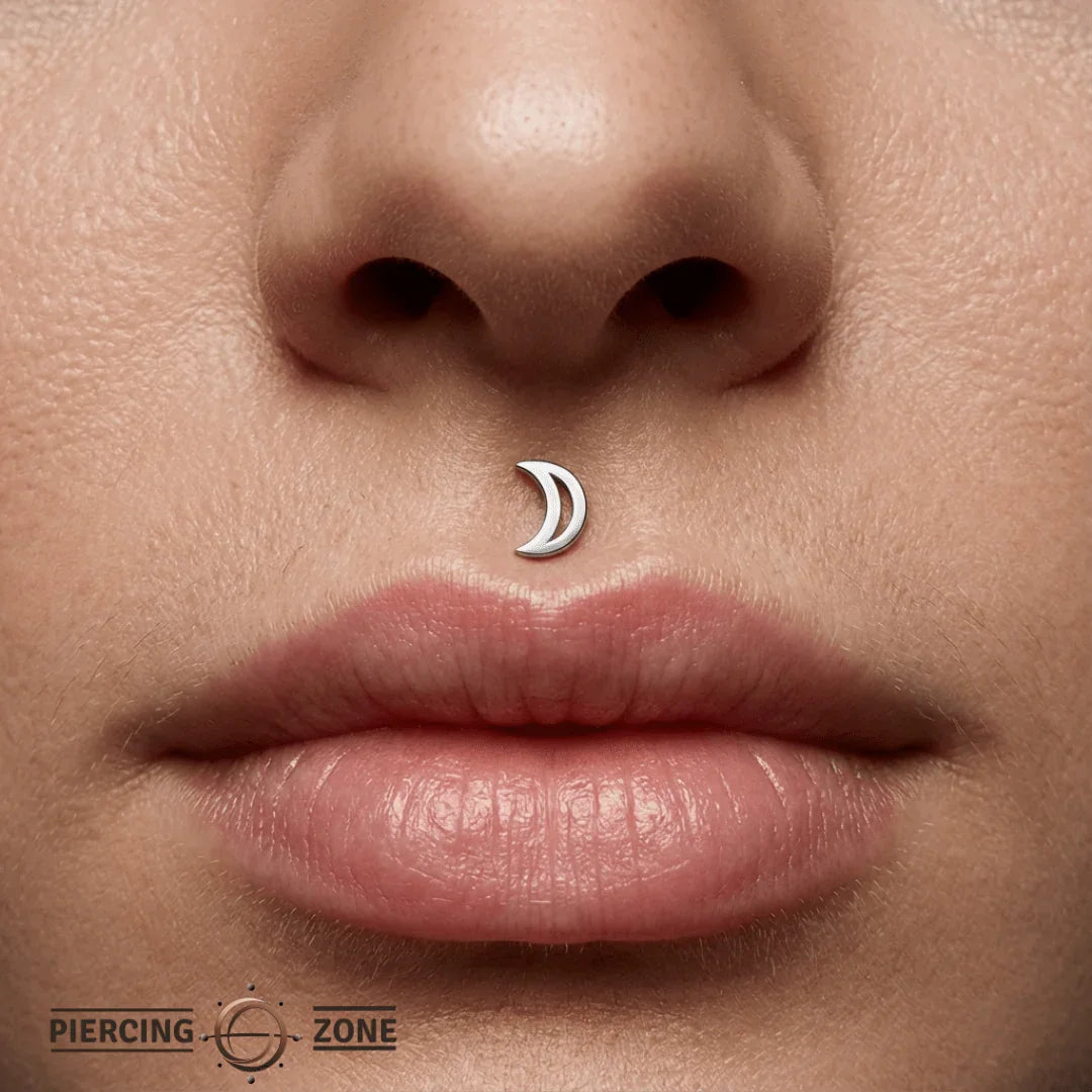 Moon Symbol – 14K/18K Gold Flat Threadless End - piercing - zone.com