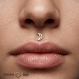 Moon Symbol – 14K/18K Gold Flat Threadless End - piercing - zone.com