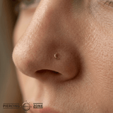 Moonlet Pin - 14K Gold Crescent Threadless End - piercing - zone.com