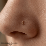 Moonlet Pin - 14K Gold Crescent Threadless End - piercing - zone.com