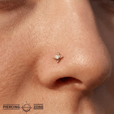 Moonlight Pin Large - 14K Gold Gem Threadless End - piercing - zone.com