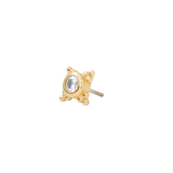 Moonlight Pin Large - 14K Gold Gem Threadless End - piercing - zone.com
