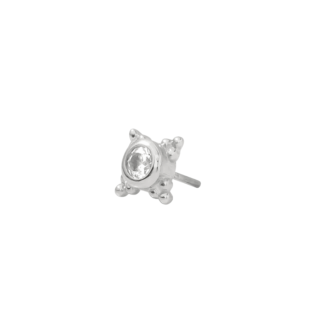 Moonlight Pin Large - 14K Gold Gem Threadless End - piercing - zone.com