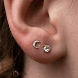 Moonshine – Crescent CZ – 14K Gold Threadless End - piercing - zone.com