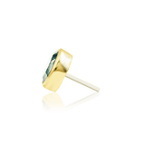 Moss Cab – Moss Agate Bezel – 14K Gold Threadless End - piercing - zone.com