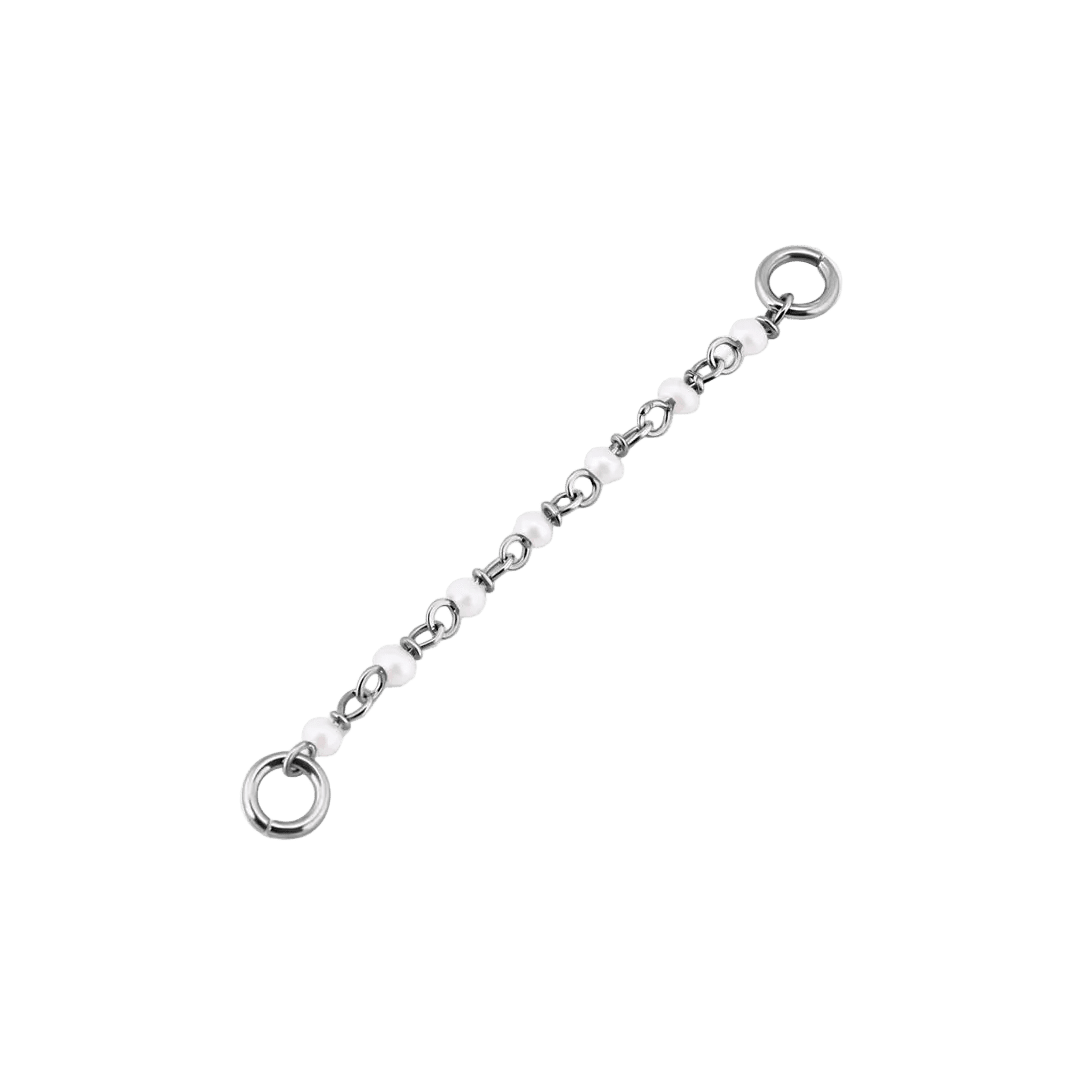 Mother of Pearl Chain – 18K Gold Pearl Piercing Chain - piercing - zone.com