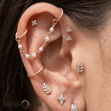 Mother of Pearl Chain – 18K Gold Pearl Piercing Chain - piercing - zone.com